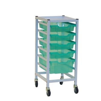 Gratnells hospital-grade range compact medical trolley with storage trays 