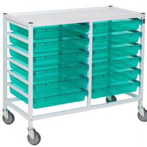 Gratnells Classic Double Trolley with 12 Trays