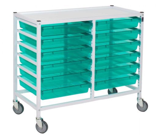 Gratnells Classic Double Trolley with 12 Trays