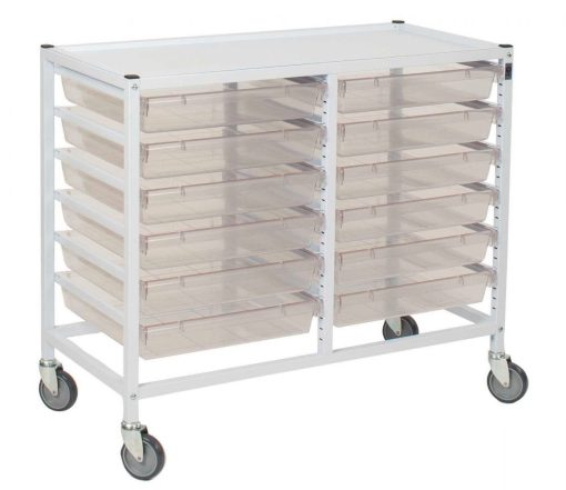 Gratnells Classic Double Trolley with 12 Trays - Image 2