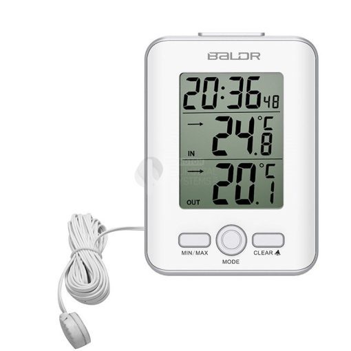 DIGITAL Wired thermometer with Max/Min Records Arrow Trend Alarm Sound - front