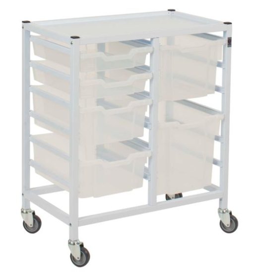 Gratnells Compact Double Column Trolley With 6 Trays