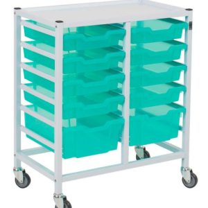Gratnells Compact Double Trolley with 10 Trays