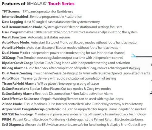 Shalya Vista VE Electrosurgery Unit - Monopolar, Bipolar & Vessel Sealing - Image 3