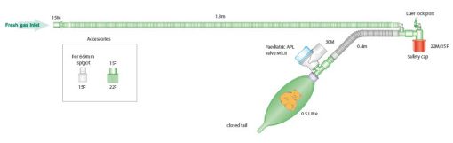 - 21220000 Ayres T Piece Anaesthetic Circuit Paed Version