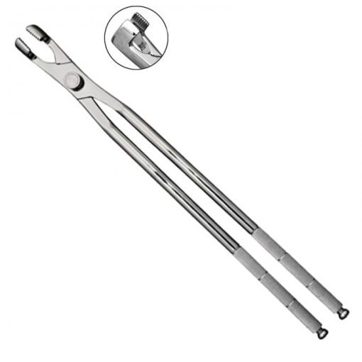 Serrated Jaw Molar Forceps with Fulcrum 20"