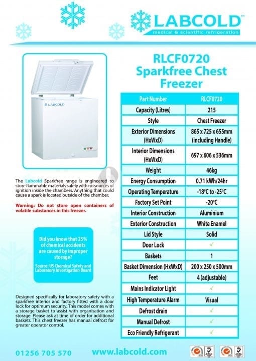 Labcold Sparkfree Chest Freezer- 215L - Image 2