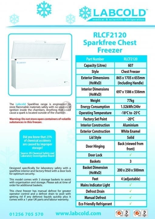 Labcold Sparkfree Chest Freezer - 607L - Image 2