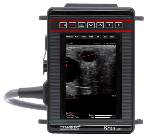 Draminski iScan mini - draminski veterinary ultrasound scanner with linear rectal probe