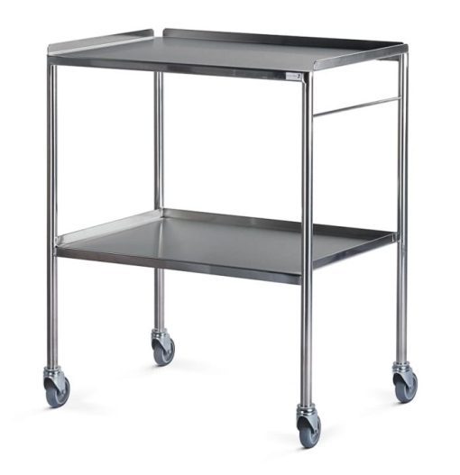 Bristol Maid Stainless Steel Dressing Trolley - Fixed Shelves, Sides Up - Image 2