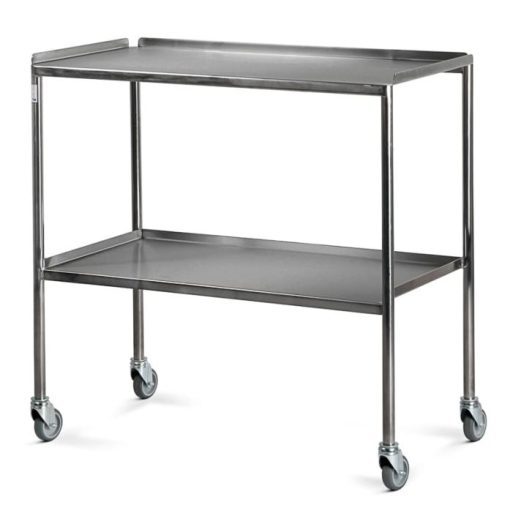 Bristol Maid Stainless Steel Dressing Trolley - Fixed Shelves, Sides Up