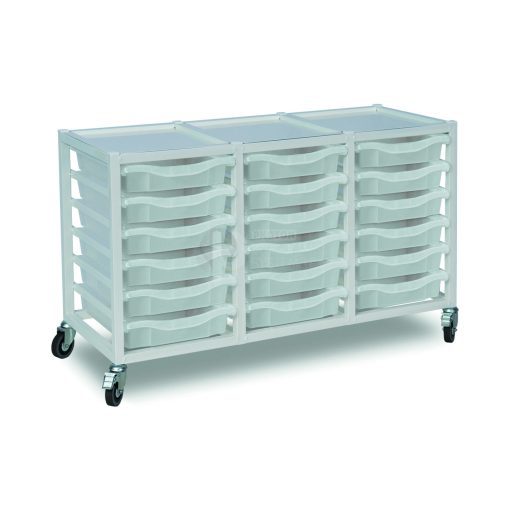 18 Shallow Tray Medical Storage Trolley