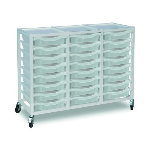 24 Shallow Tray Medical Storage Trolley